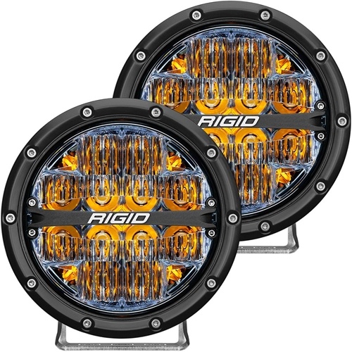 Rigid Industries 360-Series 6 Inch Led Off-Road Drive Beam Amber Backlight Pair RIGID Industries